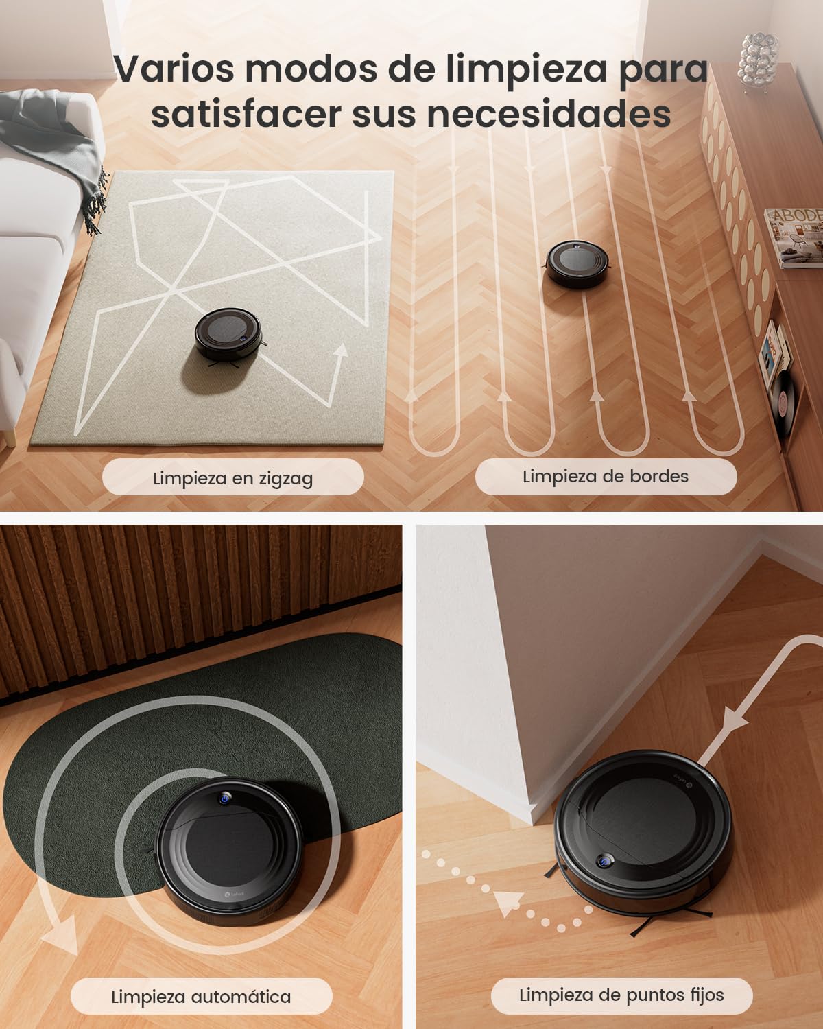 LEFANT Robot aspirador M310, 4500 Pa, superdelgado, con prevención precisa de obstáculos, tiempo de funcionamiento de 180 minutos, filtro HEPA, aspiradora robot WiFi para pelo de animales, alfombras y