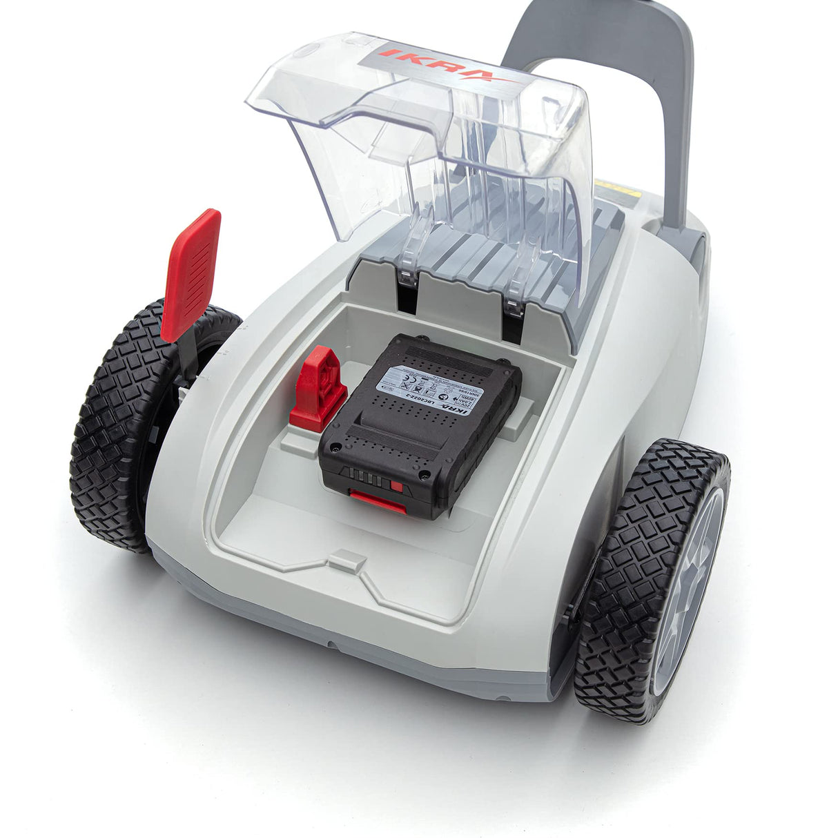 IKRA cortacésped a batería ICHM 20 con función trituradora, para céspedes pequeños de hasta 50 m², incl. 2 baterías, cargador & cuchilla de repuesto