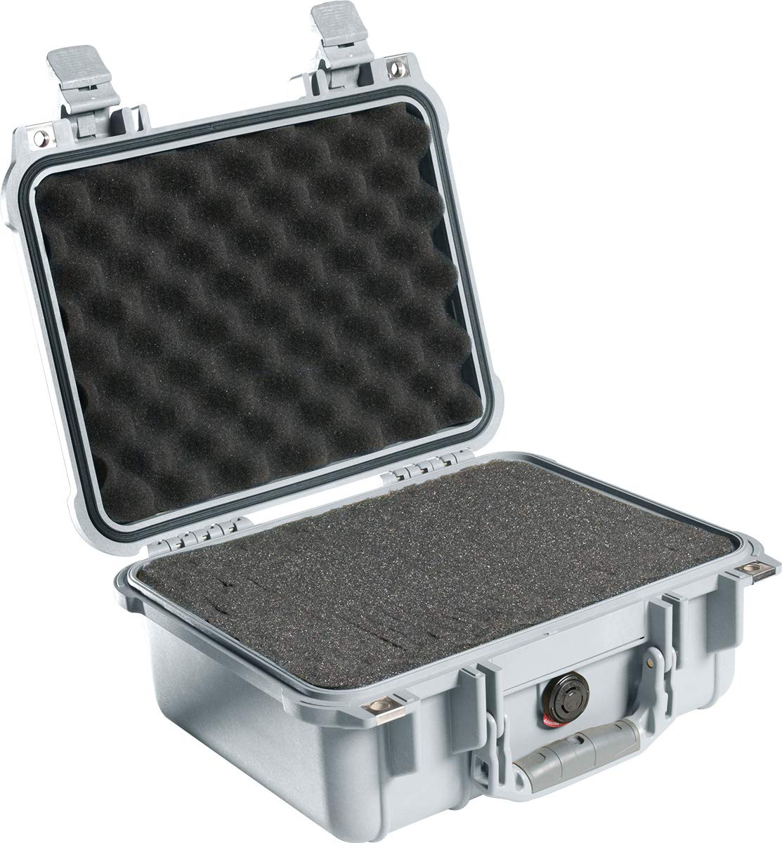 PELI Protector 1400 caja estanca de polipropileno para cámaras, drones, sistemas electrónicos y ópticos, IP67 estanca, 9L de capacidad, fabricada en Alemania, con espuma personalizable, color gris