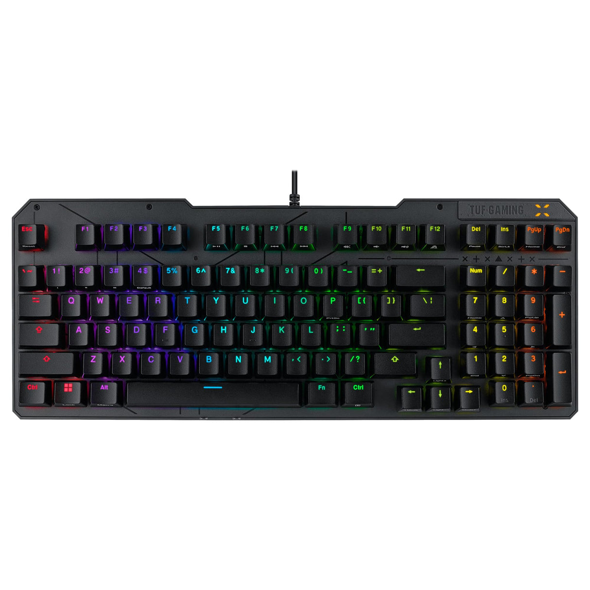 ASUS TUF Gaming K3 Gen II - Teclado Compacto de 98 Teclas, interruptores óptico-mecánicos RGB Red, Espuma amortiguadora, IP57, Placa Superior Desmontable y Aura Sync - Teclado QWERTY Español