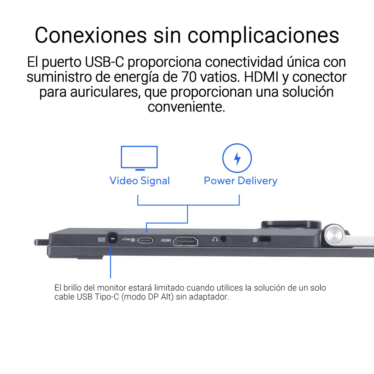 ASUS ZenScreen MB27ACF Monitor portátil de 27 Pulgadas QHD, 2560 x 1440, IPS, 100Hz, USB-C PD 70 W, Altavoces, asa de Soporte, Pinza en C, Gancho de partición, subwoofer, Audio de 2.1 Canales