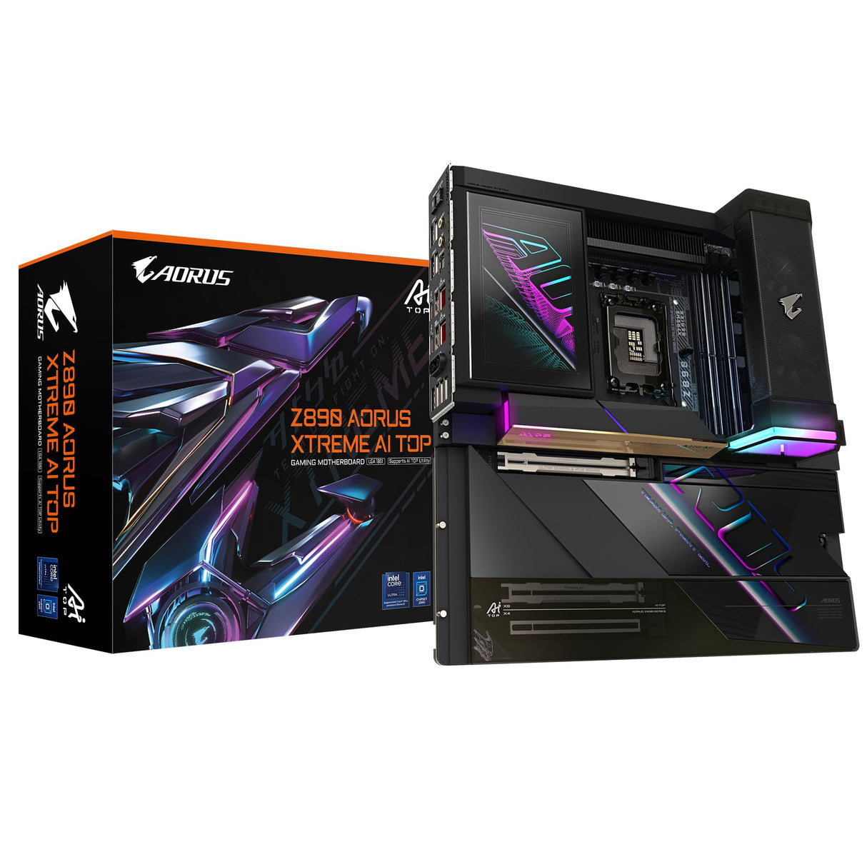 GIGABYTE Z890 AORUS Xtreme AI Top Placa Base - Compatible con CPUs Intel Core Ultra (Serie 2), VRM de 22+1+2 Fases, hasta 9500MHz DDR5 (OC), PCIe 5.0 M.2, Wi-Fi 7, Thunderbolt 5