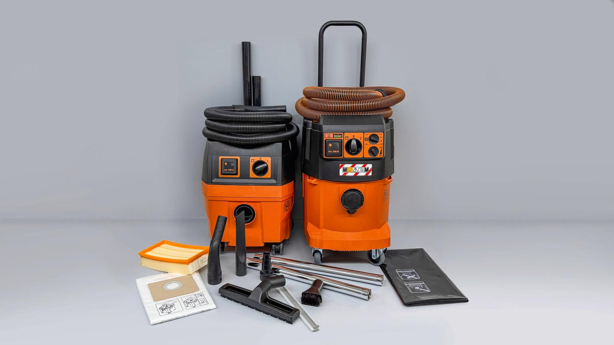 FEIN Dustex 25 L, Aspirador de obras para conexión de herramientas eléctricas, Aspirador en humédo/seco con cable de red 7,5 m, Potencia máxima de entrada 1380W. Homologación para la clase de polvo L.