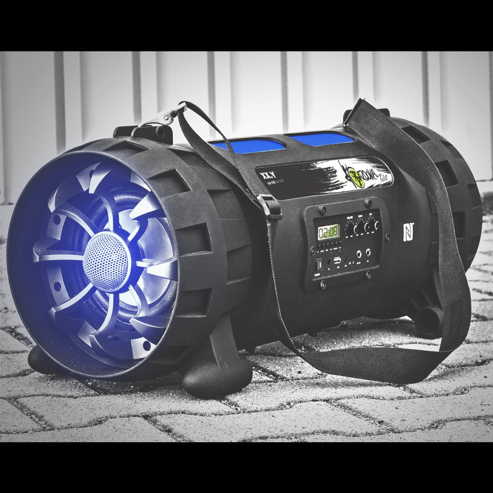 XX. Y P de 137j Altavoz Bluetooth Boom Box (NFC) con Radio FM Integrado, Entrada de batería/Audio para micrófono/Instrumento Musical/Reproductor MP3/Puerto USB Negro