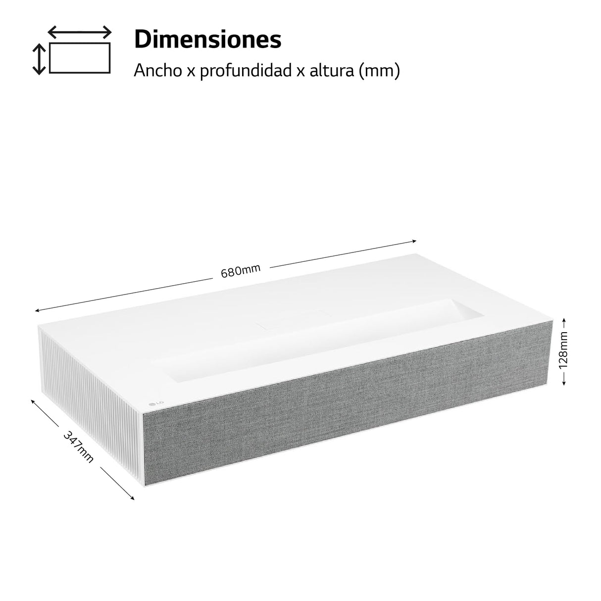 LG HU85LS - Proyector 4K, CineBeam, SmartTV, webOS 4.5, hasta 120 Pulgadas, Fuente Láser 3 Canales, 2.700 lúmenes, 3840 x 2160px, Dolby Surround Audio, Blanco