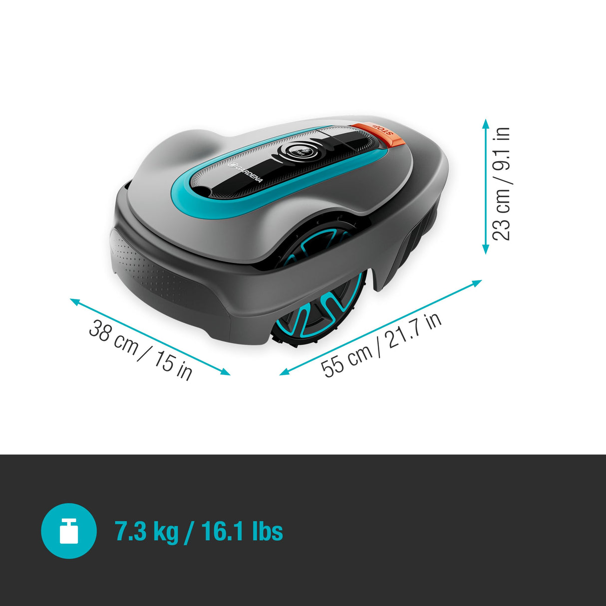 Gardena Robot cortacésped Smart SILENO City 500 m²: tecnología Lona AI, Control con aplicación, SensorControl, para Pendientes máx. 35 por ciento, Incl. Pasarela Inteligente, versión ES (19602-74)