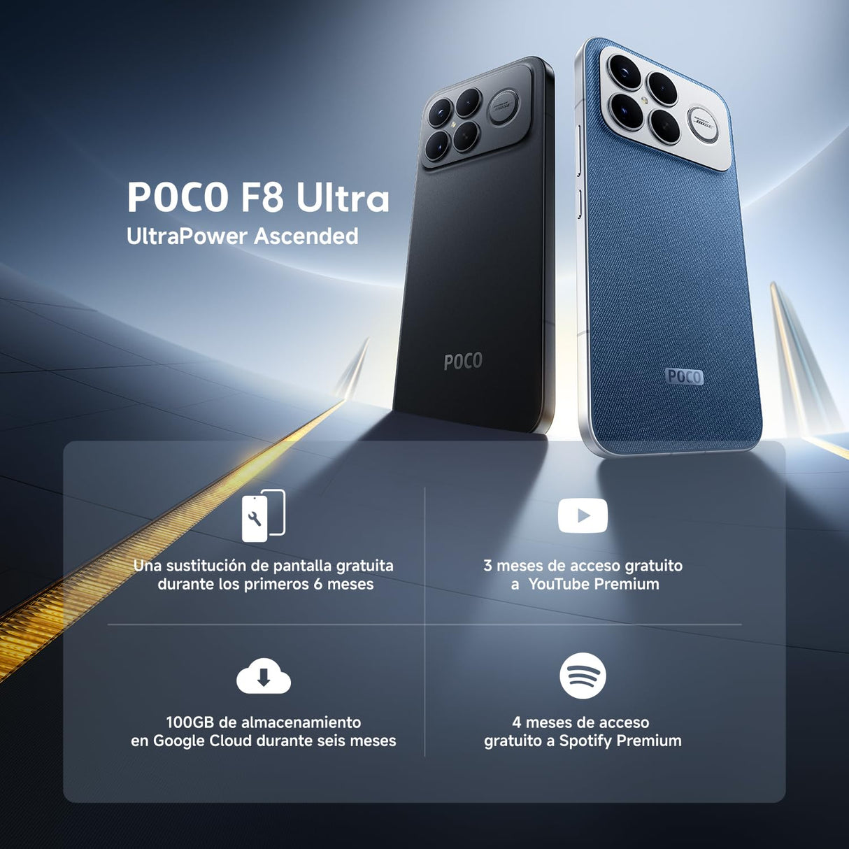 XIAOMI POCO F8 Ultra Smartphone de 12+256GB Azul Denim Hypercharge 100W