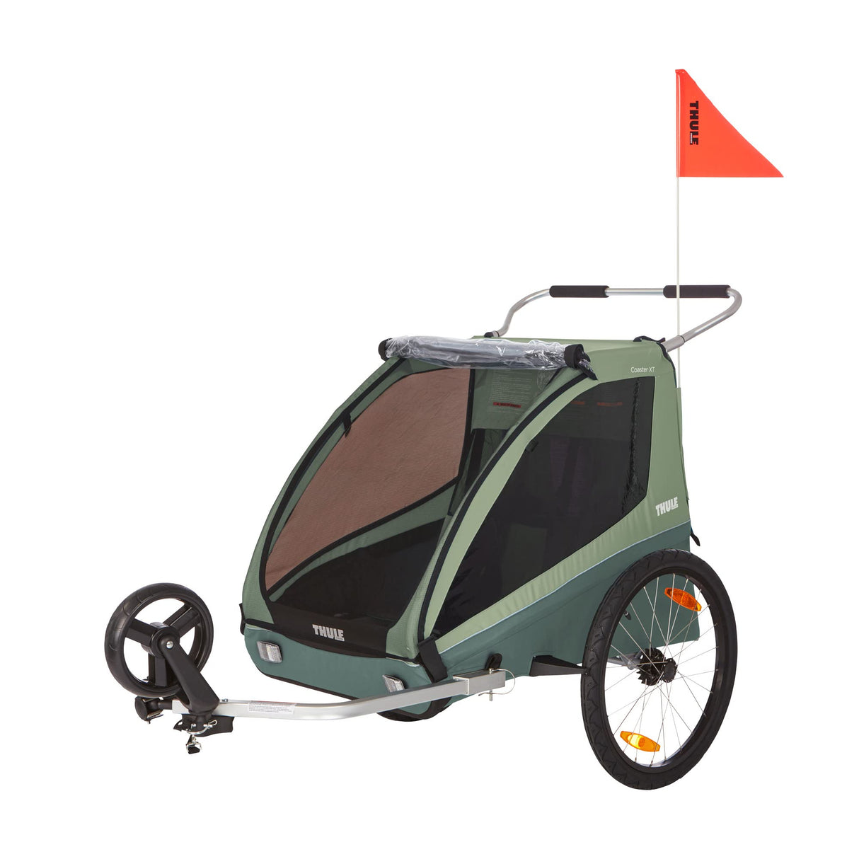 Thule, Coaster XT, Remolque De 2 Plazas para Bicicletas, Verde, U, Admirador Unisex