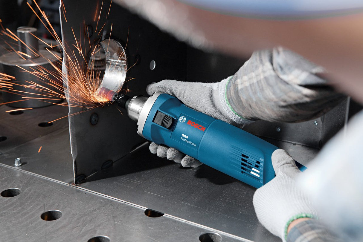 Bosch Professional GGS 28 CE - Amoladora recta (650 W, 10000 - 30000 rpm, pinza Ø maxi. 8 mm, regulación velocidad, en caja)