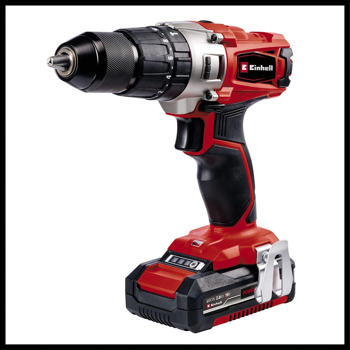 Einhell 4257214 poder X-Change 2.0 Ah 18 V Combi Taladro Y Atornillador De Impacto – Pack de 2 – rojo