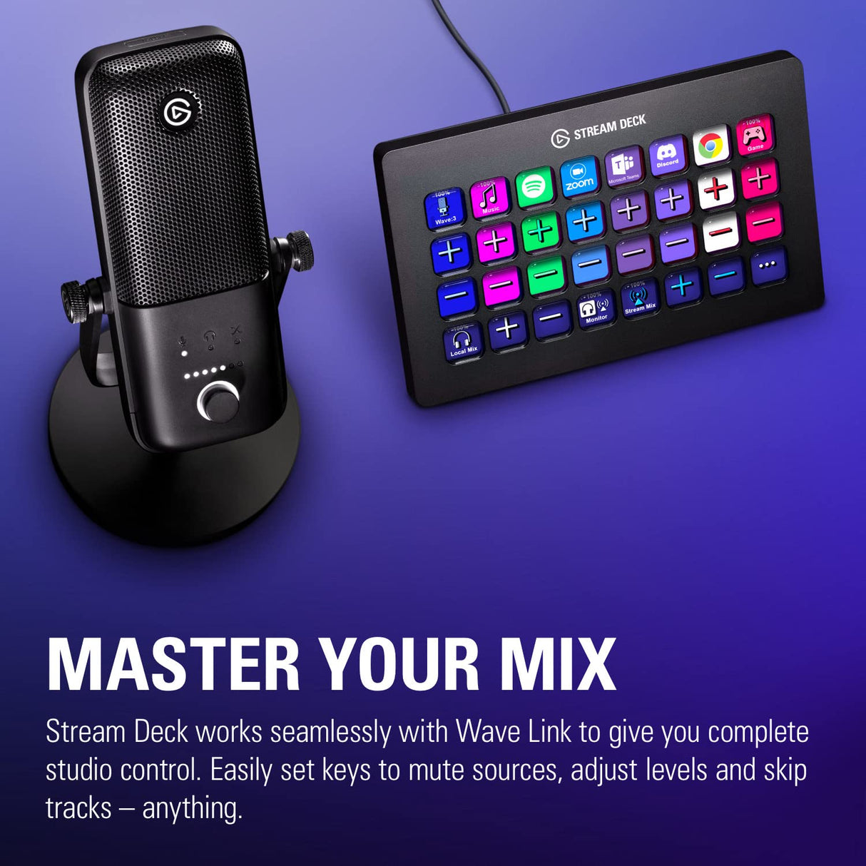 Elgato Wave:3 - Micrófono condensador USB profesional prémium para streaming, podcasts, juegos, oficina en casa, software mezclador gratis, plugins de efectos, antidistorsión, plug n play, Mac, PC