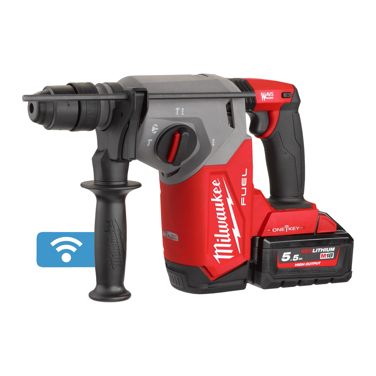 Martillo combinado M18 ONEFHX-552X 2.5J 4933478504 con 2 baterías de alto rendimiento de 5.5 Ah, cargador en caja HD