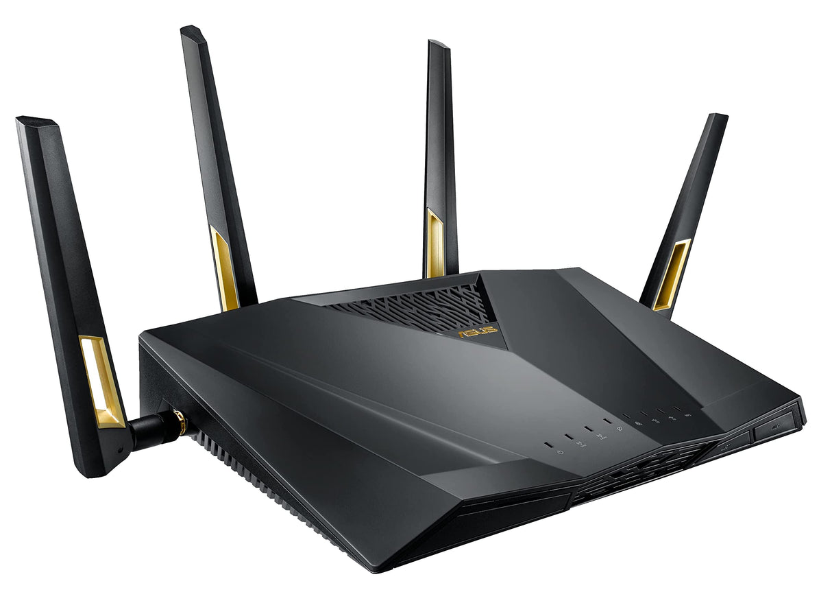 ASUS Router WLAN Pro para videojuegos RT-AX88U (estándar WiFi 6 AX6000, MU-MIMO, OFDMA, protección AI, motor de juegos, QoS adaptable, 8 veces Gigabit, USB 3.1)