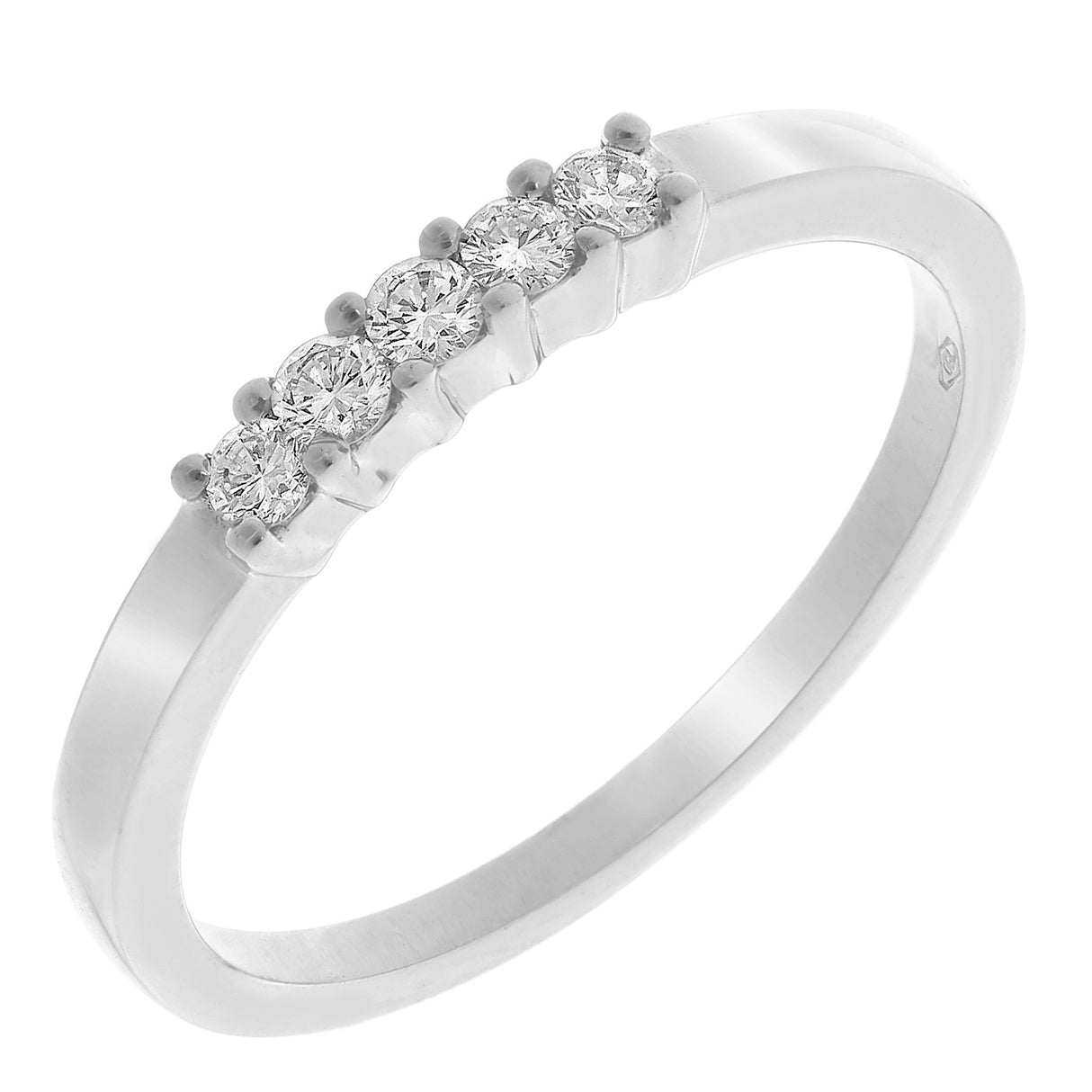 Orphelia Jewelry - Anillo de oro blanco de 18 quilates con diamante (.2), talla 16 (17,84 mm)