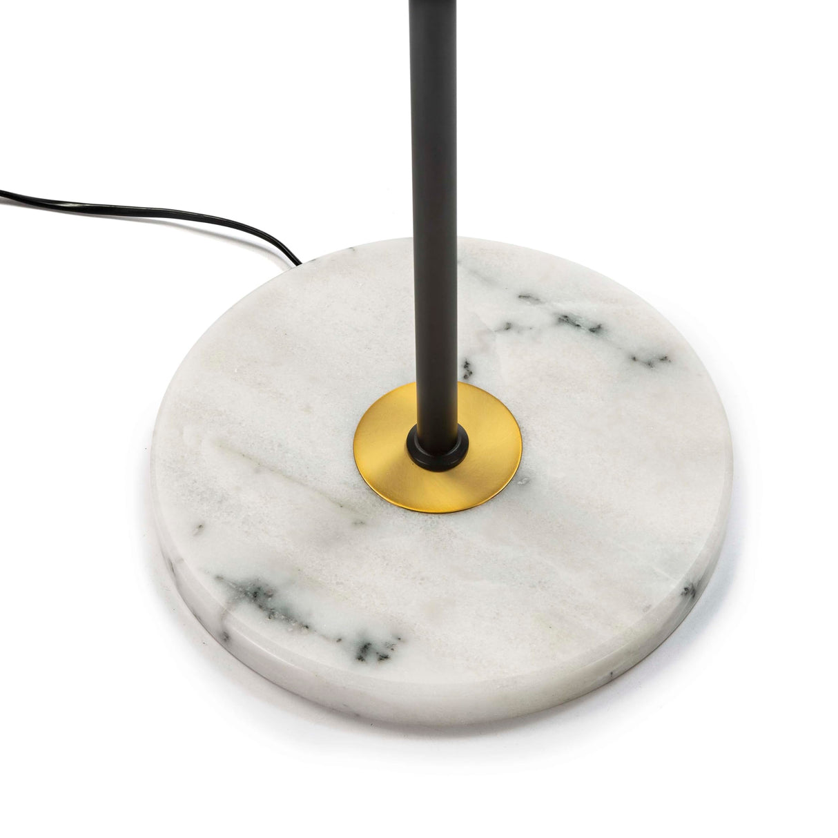 LAMPARA DE PIE 27X27X165 CRISTAL BLANCO/MARMOL BLANCO/METAL DORADO/NEGRO