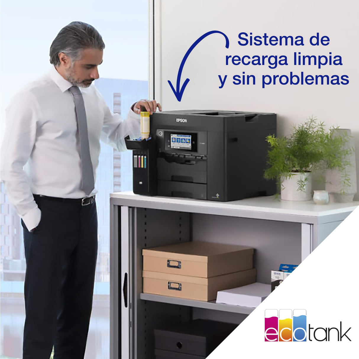 Impresora multifunción EcoTank ET-5855 A4 con depósito de tinta, conexión Wi-Fi y fax