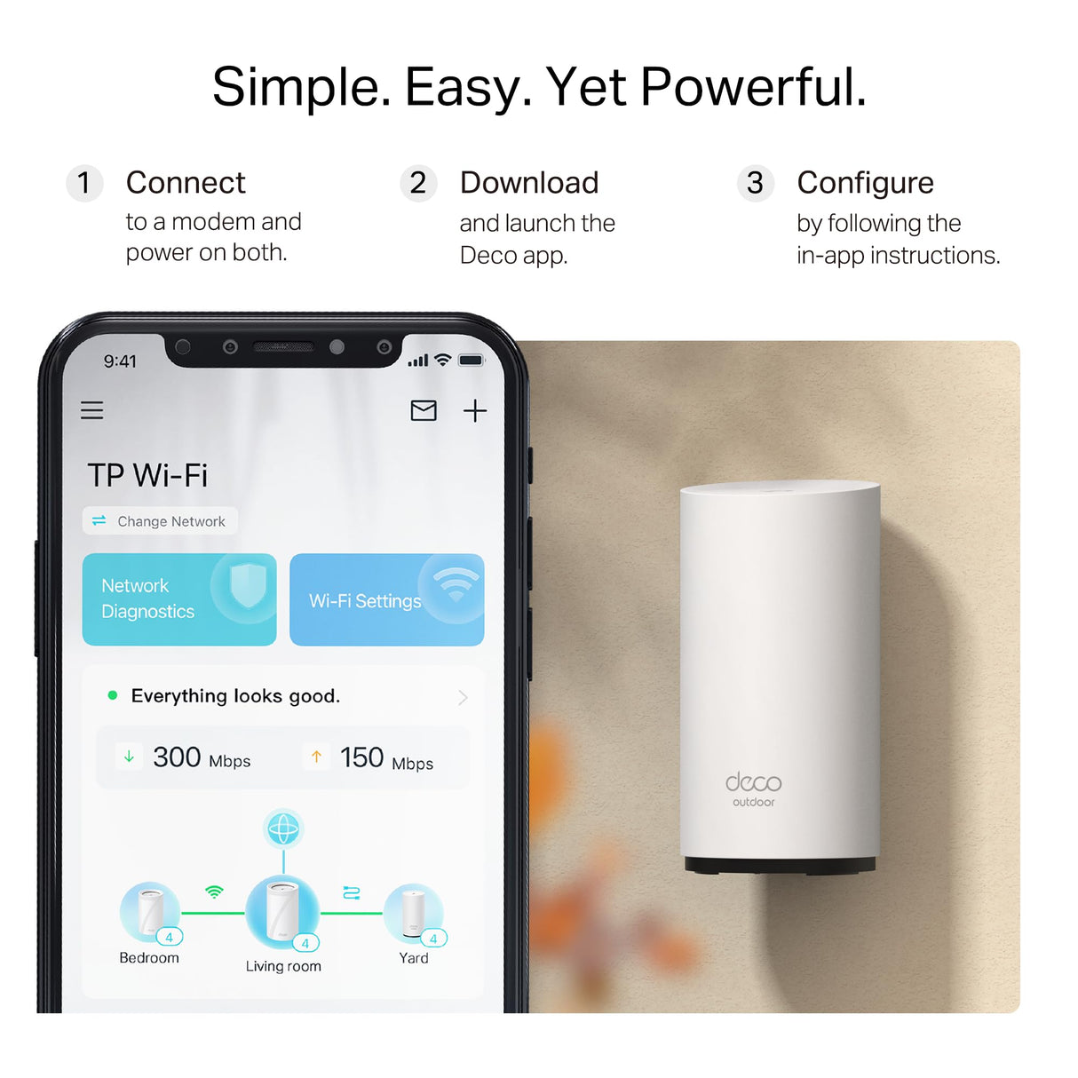 TP-Link Deco BE25-Outdoor(1-Pack) – Sistema Wi‑Fi 7 Mesh de Doble Banda (BE3600, 3,6 Gbps), 2 Puertos 2,5 Gbps, MLO, AI‑Roaming, HomeShield