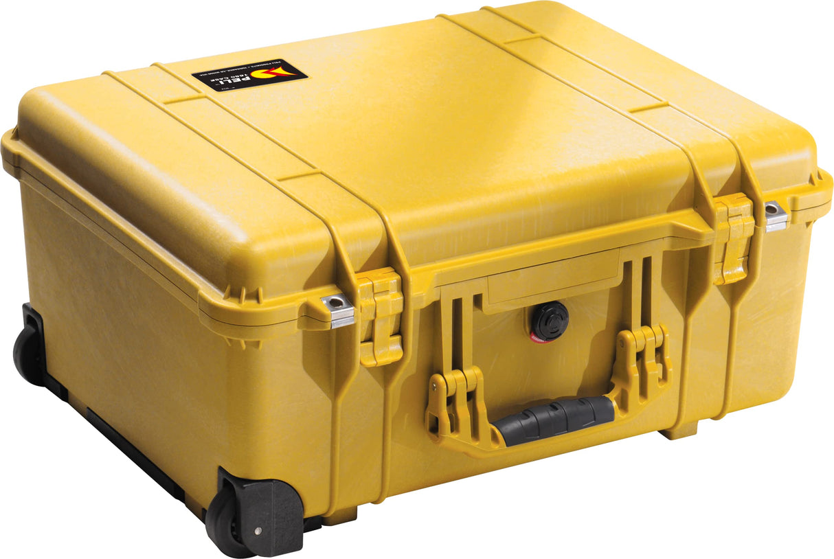 Peli 1560 Caja Profesional Grande con Ruedas para cámara DSLR y Sistemas ópticos, IP67 estanca e Impermeable al Polvo, 71L Capacidad, Fabricada en Alemania, con Espuma Personalizable, Color amar44L