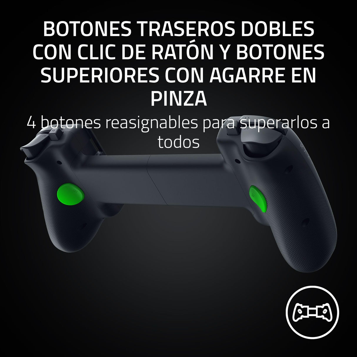 Razer Kishi V3 Pro - Mando gaming USB-C para iPhones, smartphones Android y mini tablets de hasta 8" - Plug and Play- sticks analógicos antideriva (12 botones - hápticos Sensa HD) Negro