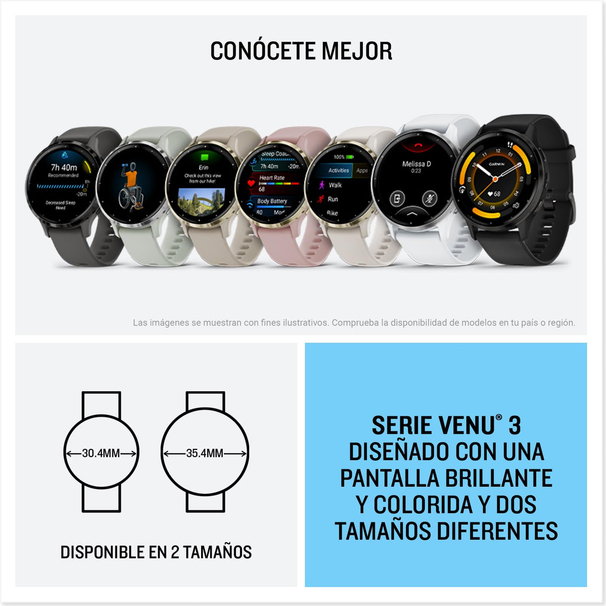 Garmin Venu 3S, Smartwatch Premium con GPS, AMOLED, Funciones avanzadas de Salud y Forma física, más de 30 Aplicaciones Deportivas, 10 días de autonomía, Gris