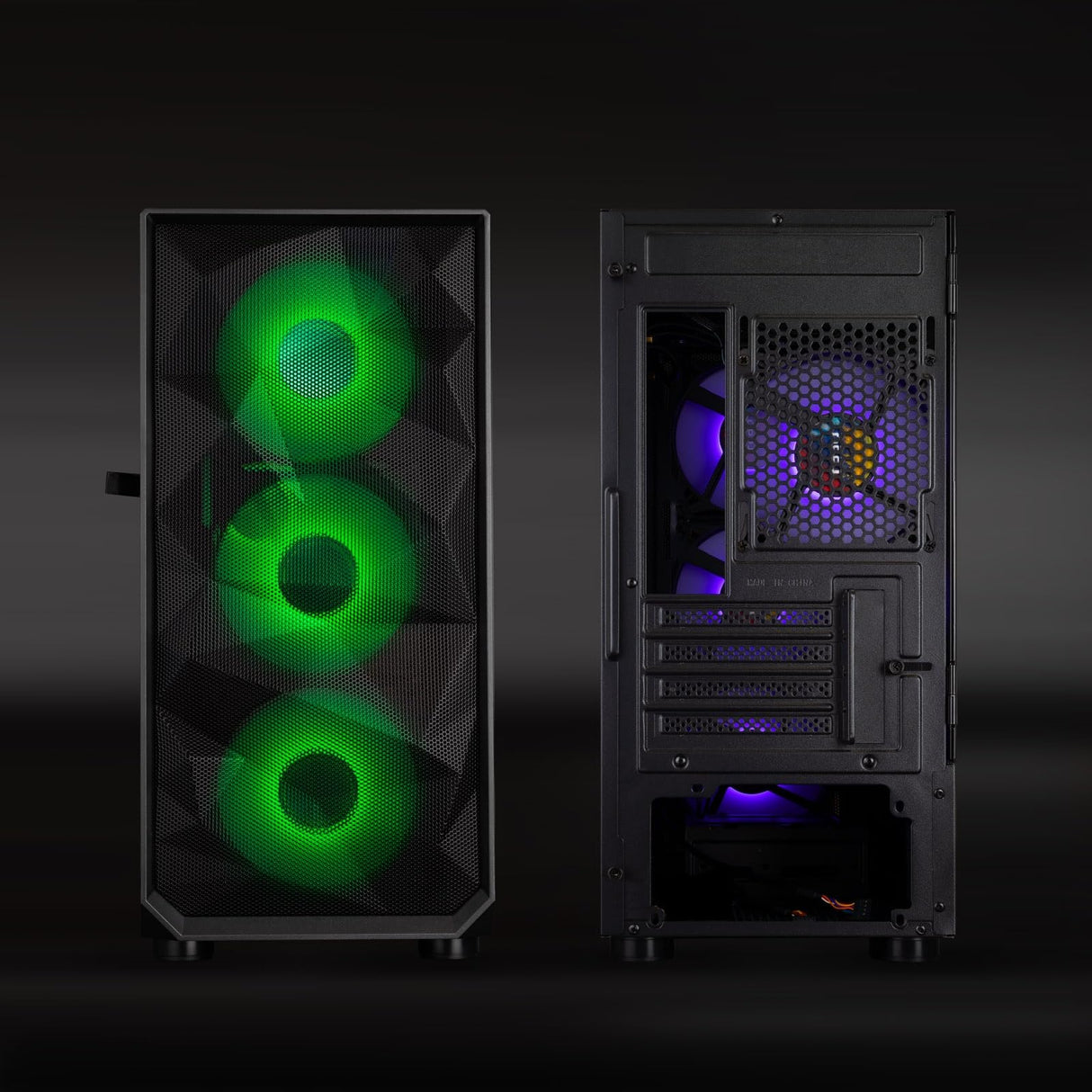 Caja minitorre Gaming Negra, Formato ATX, ventilación optimizada, diseño Elegante, Ideal para PC de Juego y configuraciones Personalizadas.