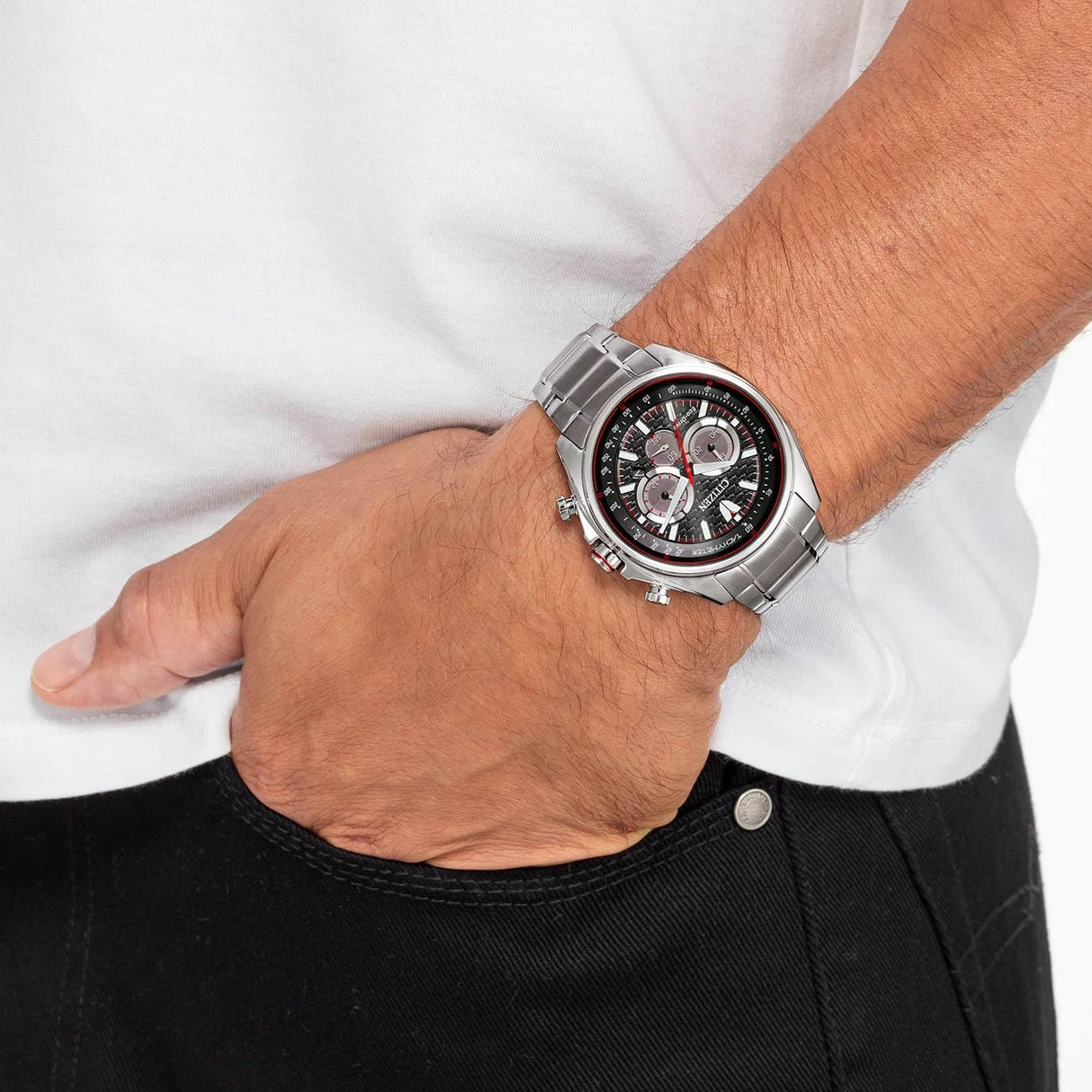 Citizen Reloj Cronógrafo para Hombres de Cuarzo japonés con Correa en Acero Inoxidable CA4561-89E