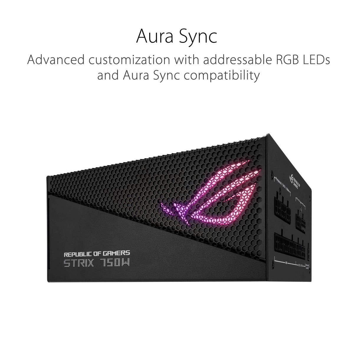 ROG Strix 750W Gold Aura Edition - Fuente de alimentación modular (80+ Gold, ATX 3.0, Lambda A++, compatible con PCIe Gen 5.0, ventilador Axial-tech, Aura Sync, 10 años de garantía)