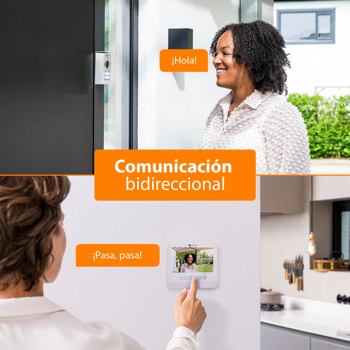 Sistema de Videoportero Smartwares DIC-22212 – 720p HD – Monitor LCD de 7” (17,8 cm) – Cámara de inclinación/panorámica - Función de grabación automática – Visión nocturna - Resistente al agua