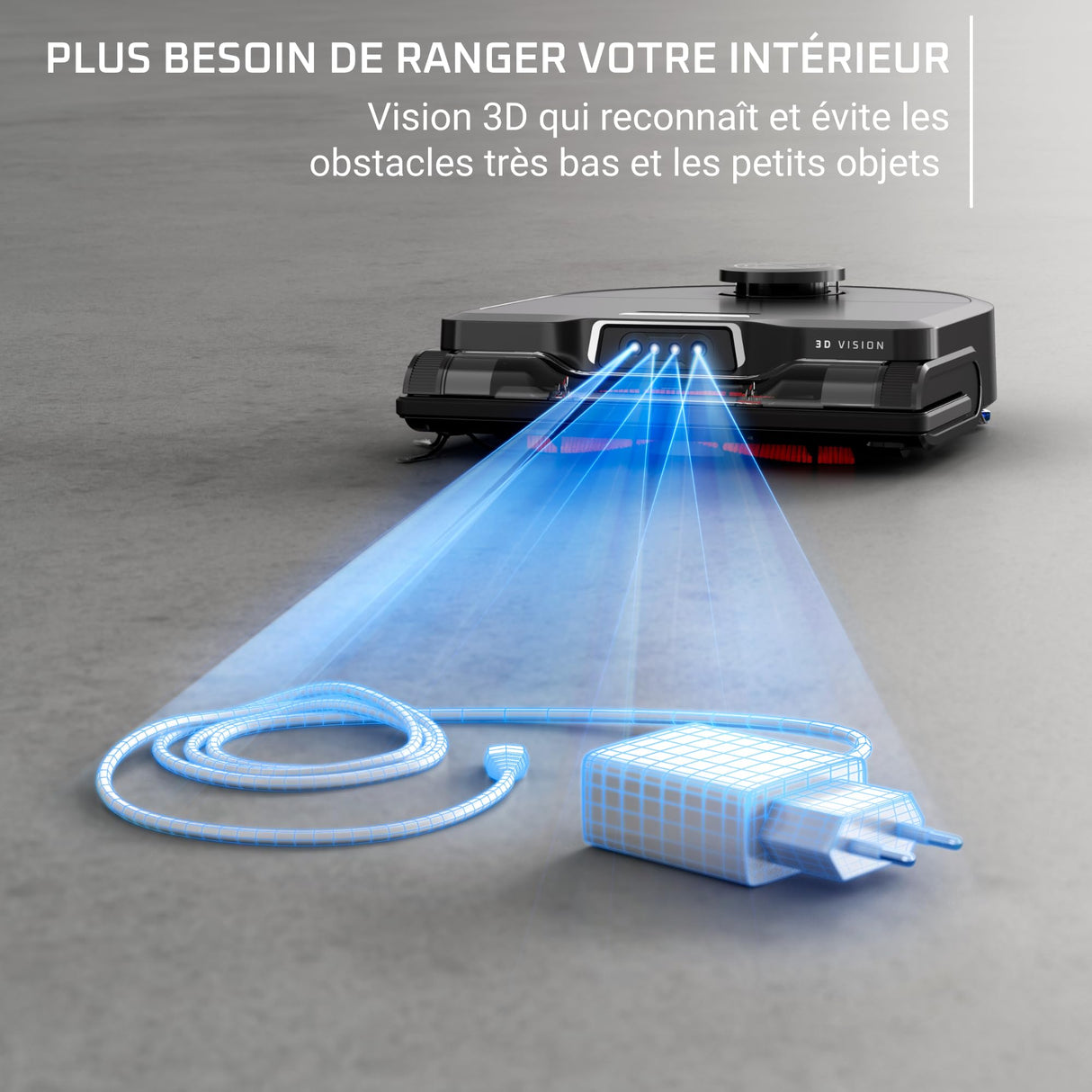 Rowenta RR9695 X-Plorer Serie 240+ Robot Aspirador AI, modelo de animales y alergias, cepillo eléctrico animal extragrande, trapeador vibrante, diseño en ángulo recto para un fácil acceso en cualquier