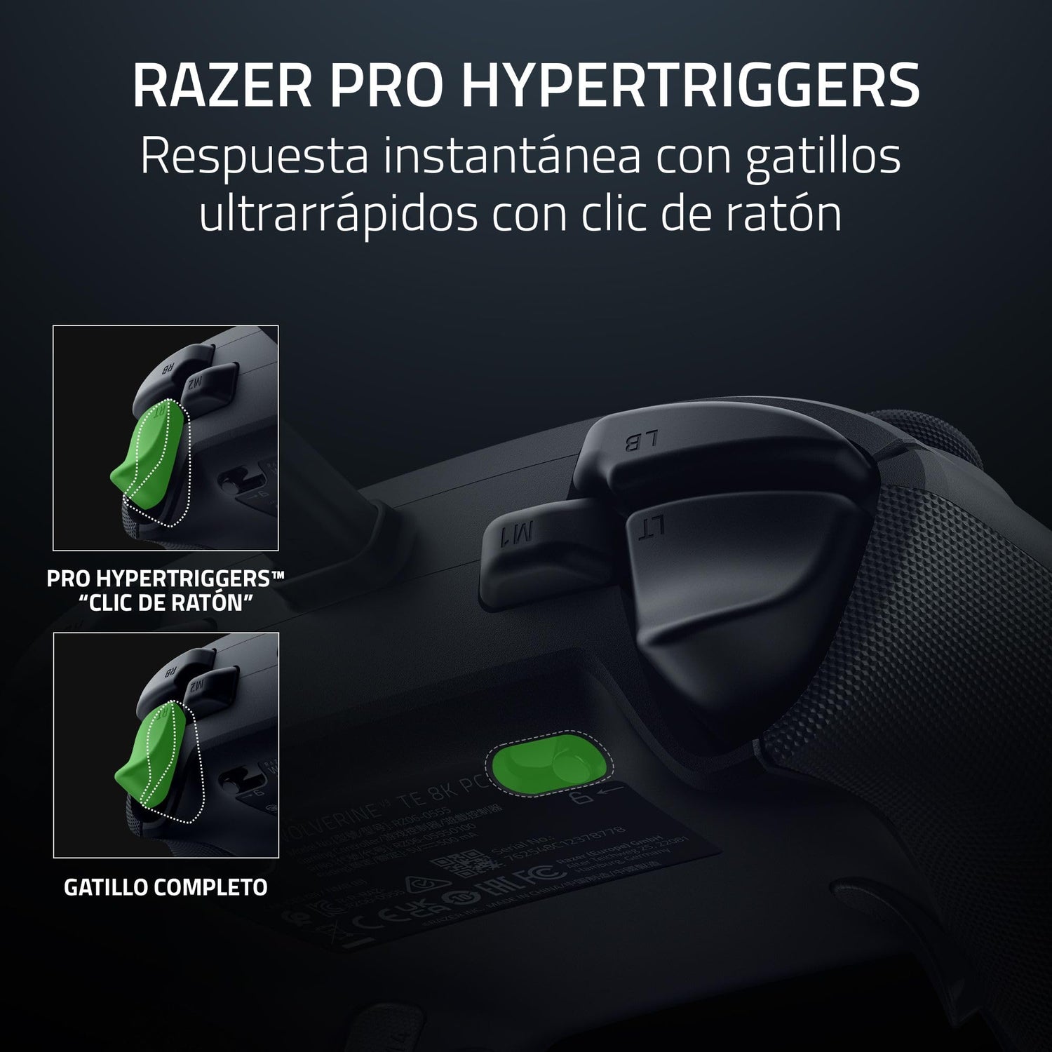 Razer Wolverine V3 Tournament Edition 8K PC - Mando de esports con cable para PC (8K Hz HyperPolling, Palancas de mando TMR con cubiertas intercambiables) Negro
