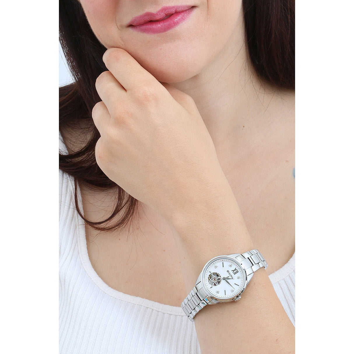 Bulova Reloj Analógico para Mujer de Automático con Correa en Acero Inoxidable 96P181