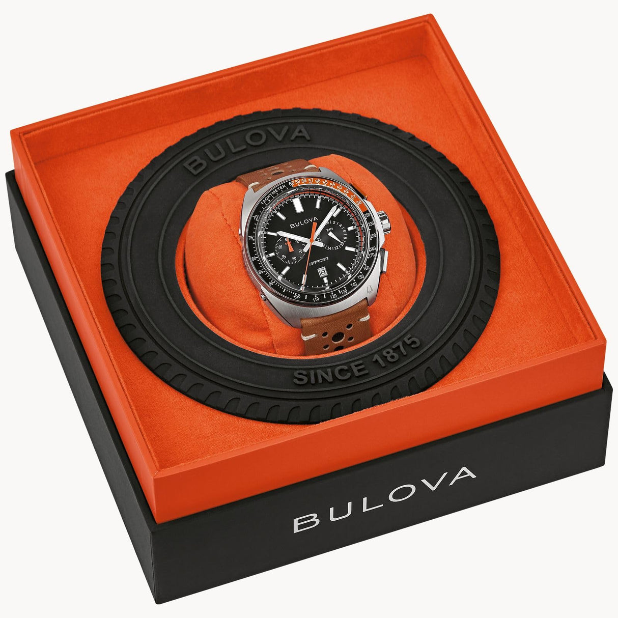Bulova Reloj cronógrafo de Cuarzo para Hombre con Correa de Cuero 98B427, marrón, Moderno
