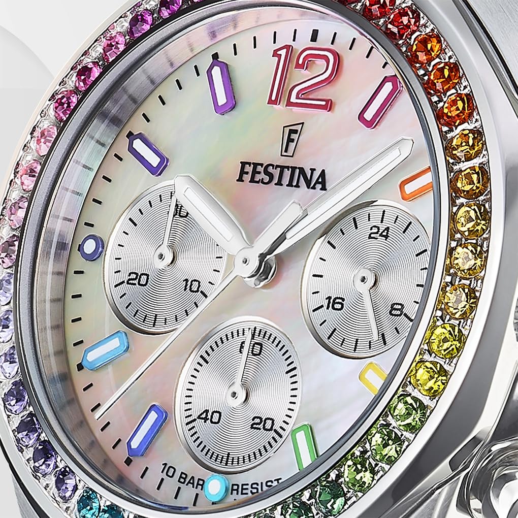 Festina Reloj Mujer F20606/2 Boyfriend Caja de Acero Inoxidable 316l Plateado Correa de Acero Inoxidable 316l Plateado