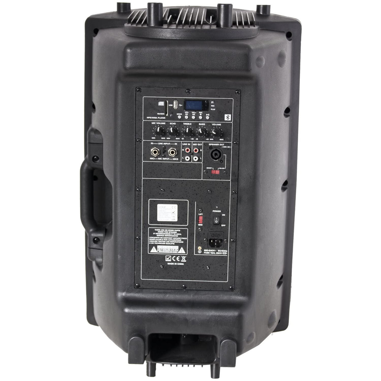 Ibiza - SLK8A-BT - Altavoz activo PLUG & PLAY de 8"/20cm, 300W con amplificador integrado - Bluetooth, USB, SD y AUX - Negro