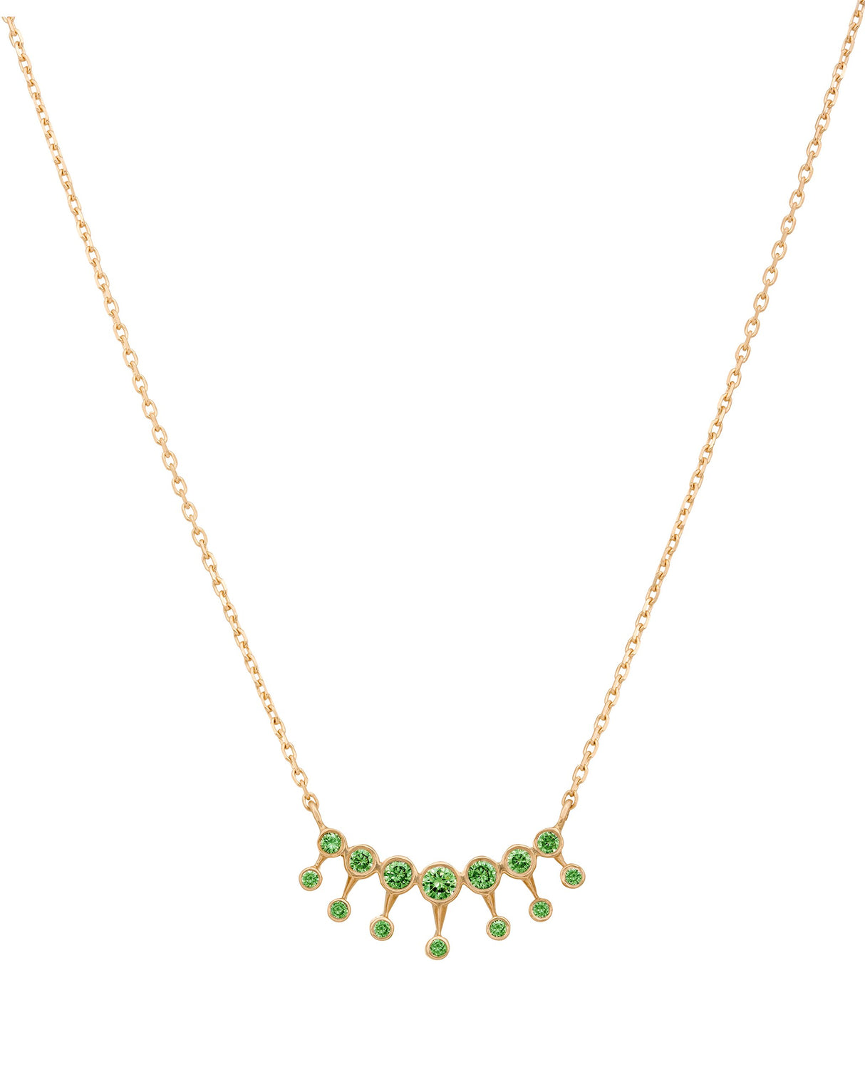 Celine d'Aoust Collar de Mujer Oro Amarillo 14 k (585) Tsavorita Verde Redondo 42cm