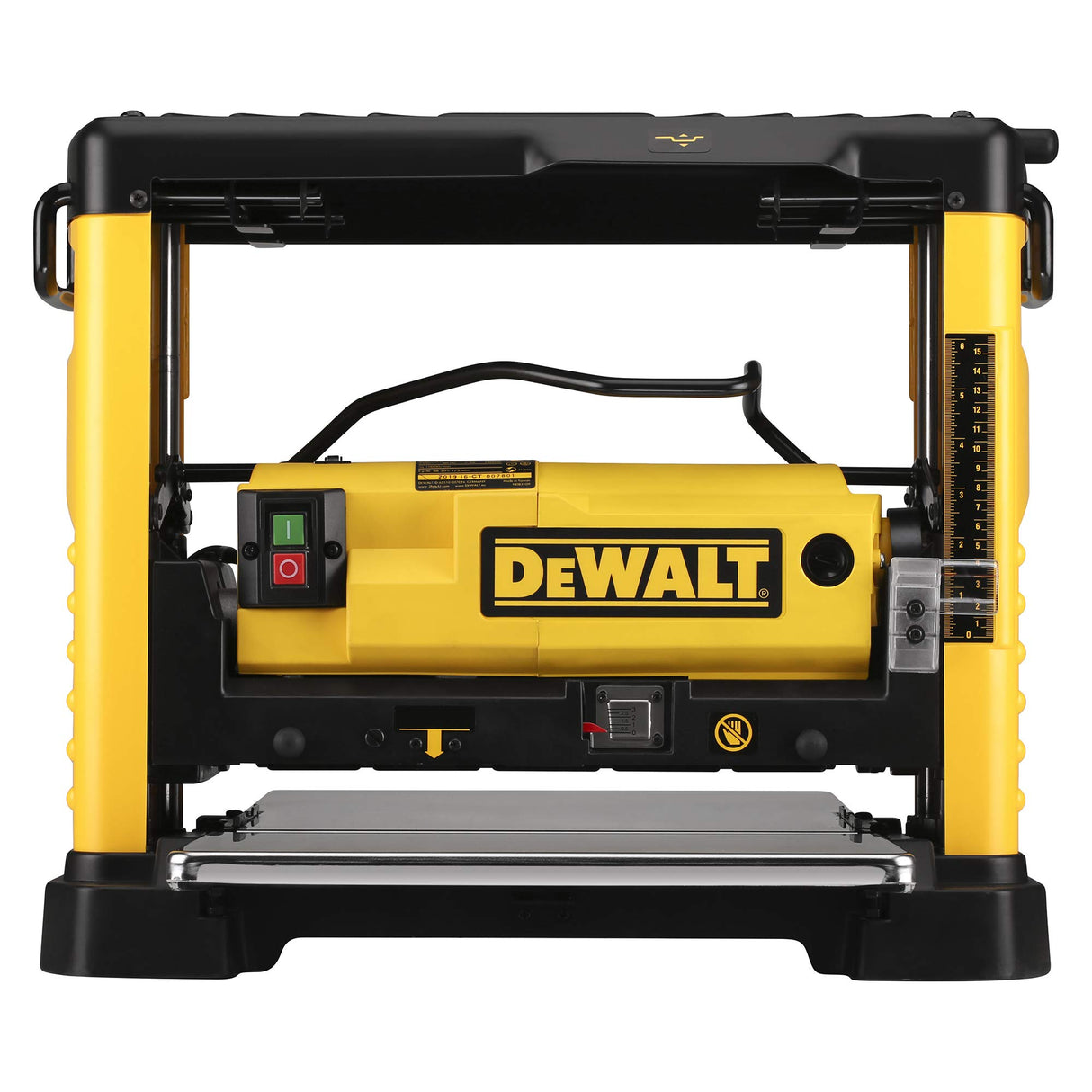 DEWALT DW733-QS - Cepillo de Regrueso Portátil 1.800W, 317mm, Velocidad en vacío de 10000 rpm, Mango ergonómico, Diseño Robusto, Mejor Capacidad de Cepillado