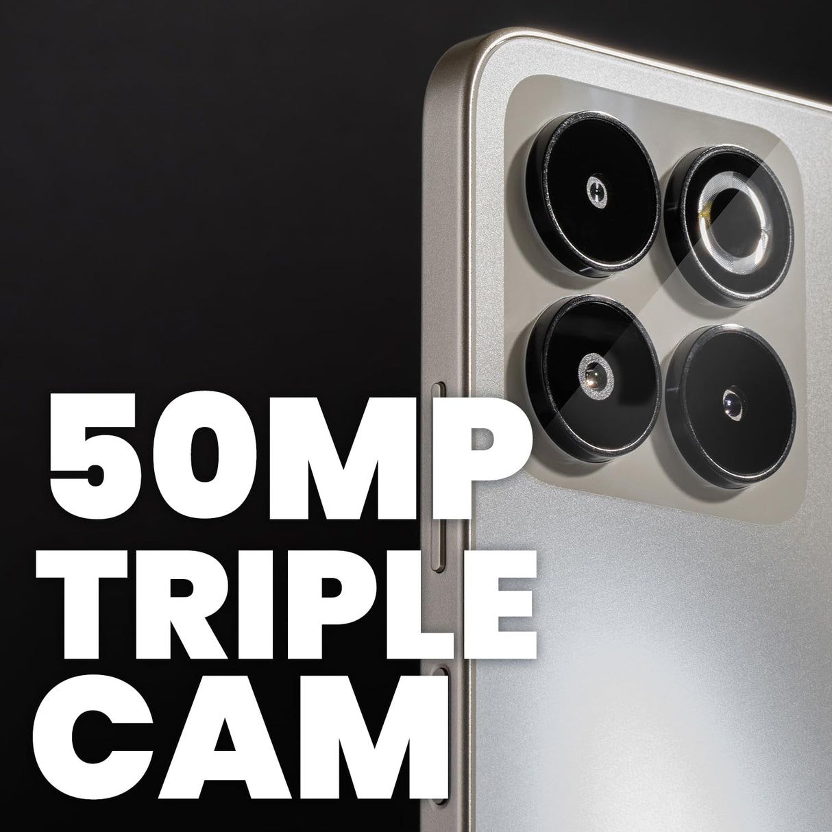 SPC Discovery 3 Pro - Smartphone 6,7” IPS 120Hz | 256GB Memoria Interna y 8GB RAM | Triple cámara AI 50MP y Selfie 32MP | NFC y eSIM | Android 14 | Batería 5000mAh con Carga rápida – Color Lunar Mist