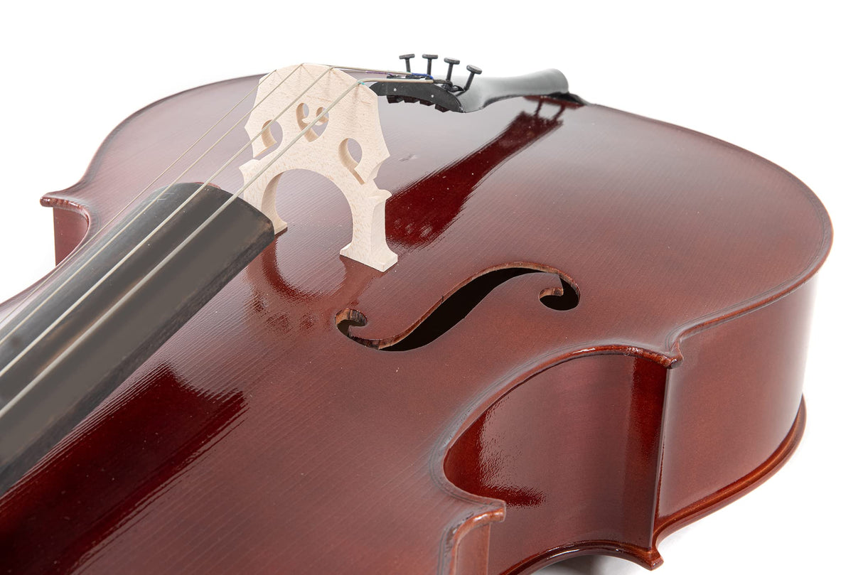 GEWA PS403216 - Cellogarnitur/Celloset HW de madera dura 1/16 listo para jugar con soporte para cuerdas finas, púas, arco, colofonia, bolsa