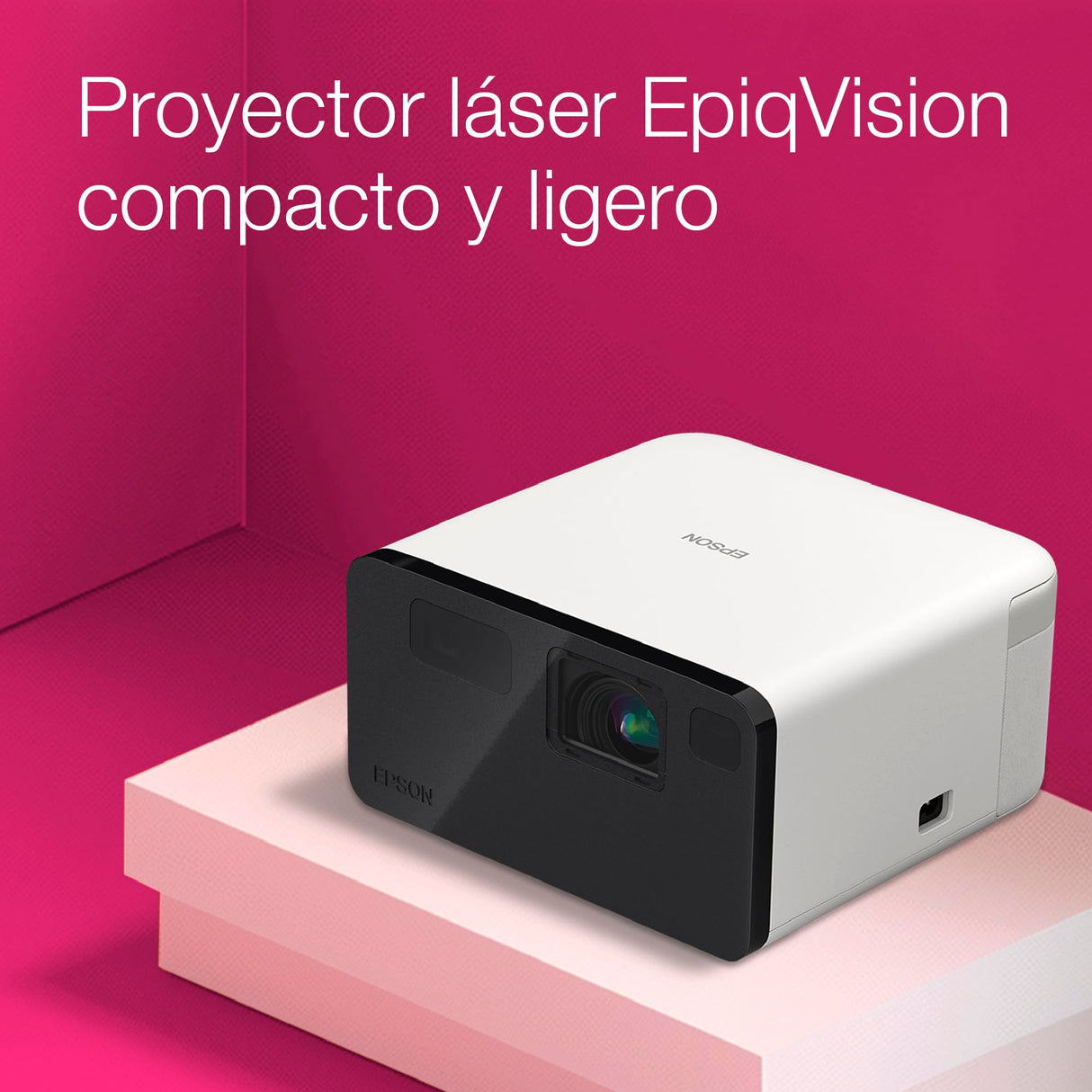 Epson EF-21W Mini Smart Laser Projector | Proyector Portátil Full HD, 1920 x 1080p, Altavoz Bluetooth de 5W, Proyección a Pared, Suelo o Techo, 1000 Lúmenes, Google TV | 150", Blanco