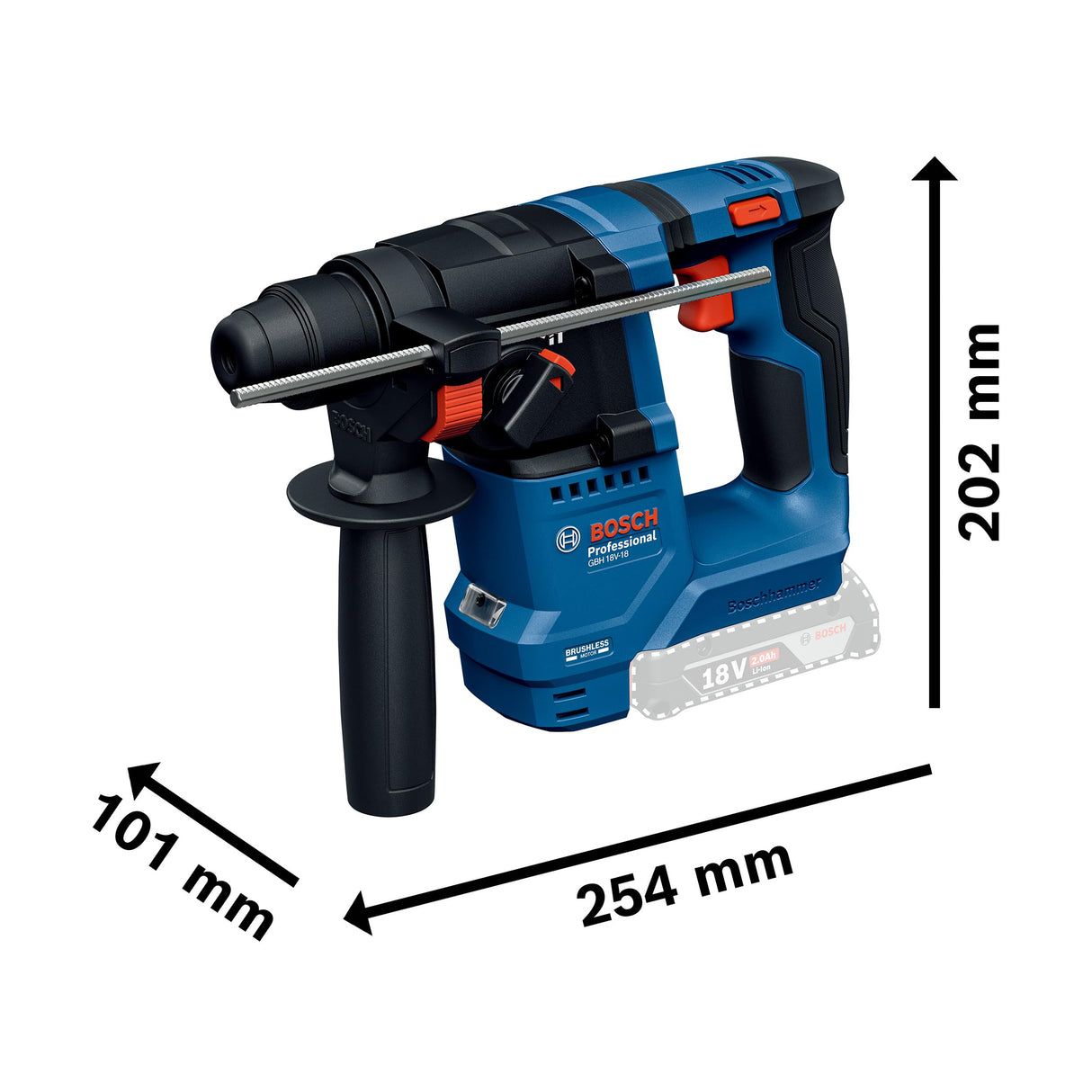 Bosch Professional 18V System martillo perforador a batería GBH 18V-18 X (SDS plus, incl. 2x 18V 4.0Ah, GAL 18V-20)