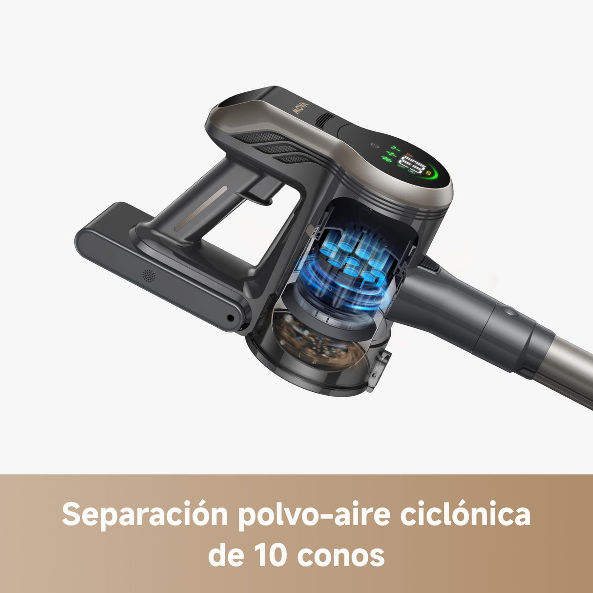 Mova S2 Aspiradora sin Cable de Succión de 33000Pa, Más de 81 min de Funcionamiento, Eficacia de Filtrado del 99,9%, Diseño Antienredos, Ideal para la Limpieza de Casas, Pelo de Mascotas, Alfombras