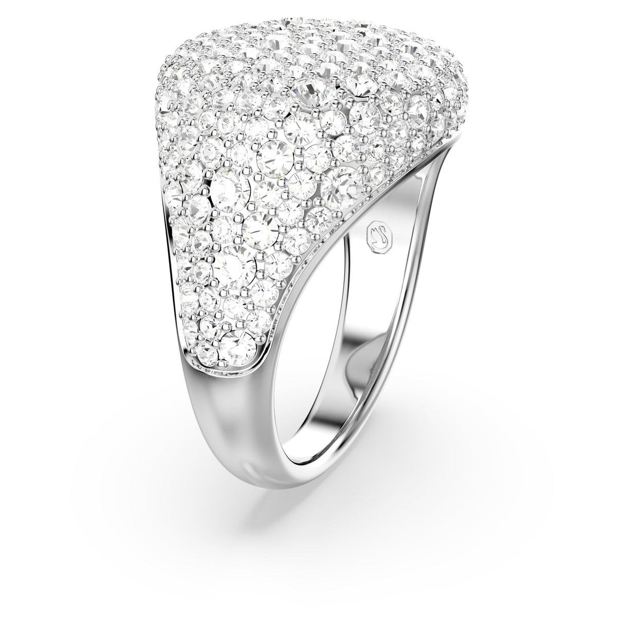 Swarovski Anillo de cóctel Meteora, Blanco, Baño de rodio, 52