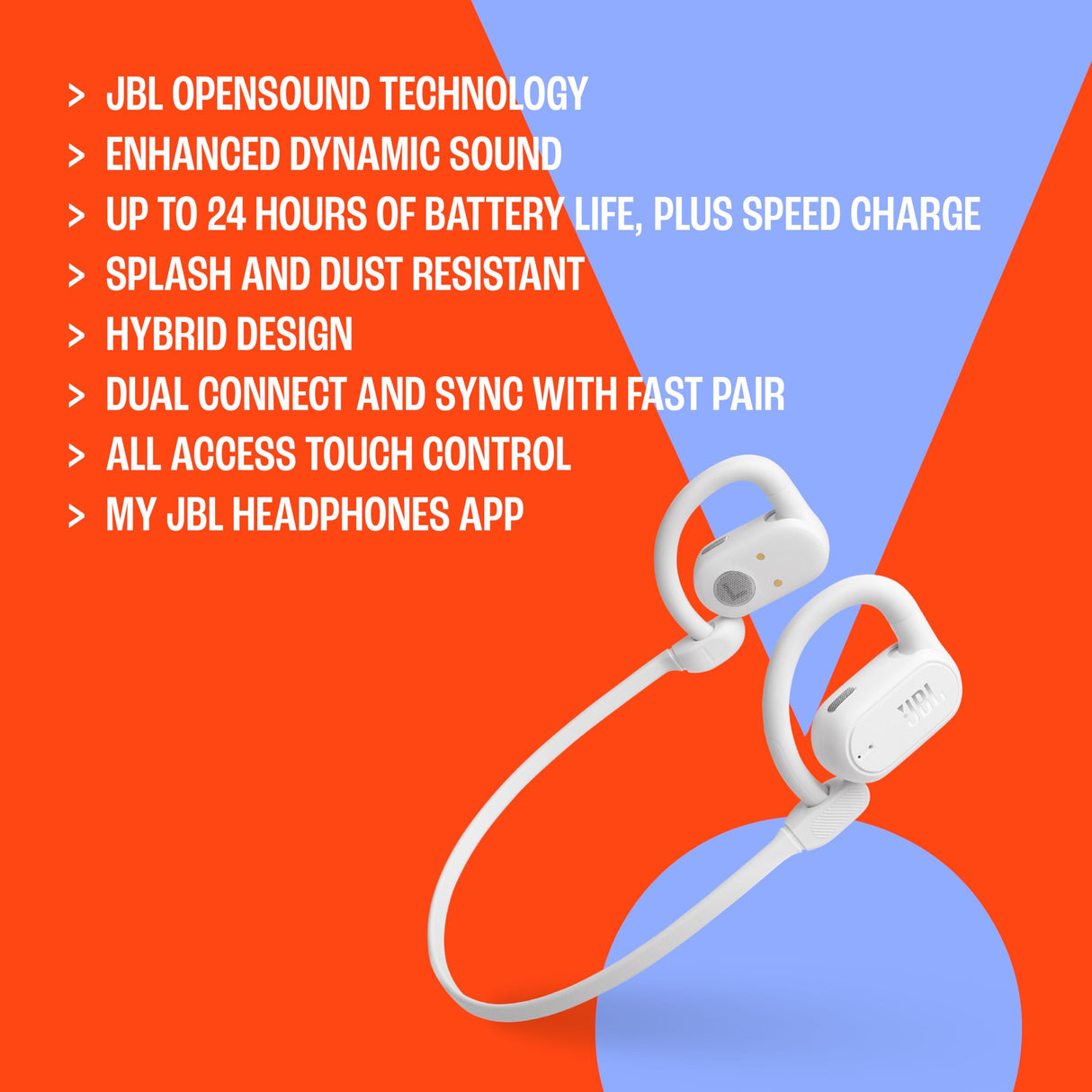 JBL Auriculares inalámbricos de conducción de aire Soundgear Sense, con tecnología Bluetooth y JBL OpenSound, sonido dinámico, resistencia al sudor IP54 y hasta 24 horas de reproducción, negro
