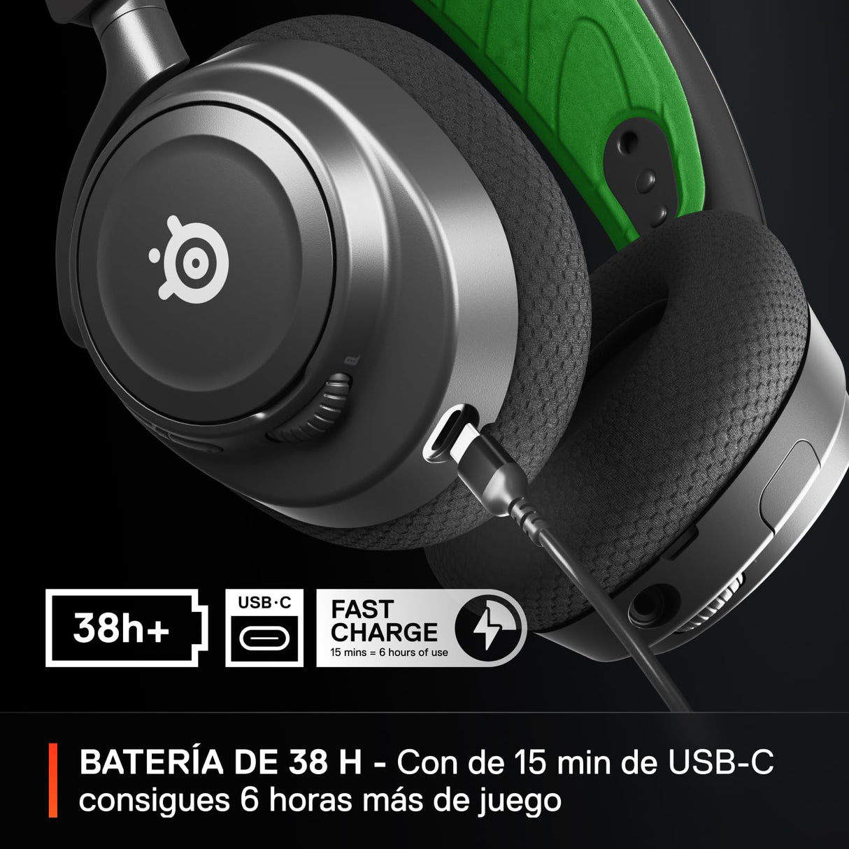SteelSeries Arctis Nova 7X Wireless - Cascos Xbox Inalámbricos - Controladores magnéticos de neodimio - 2,4GHz + Bluetooth - 38h de batería - Micro ClearCast Gen2 IA - Xbox, PS5, PC, móvil