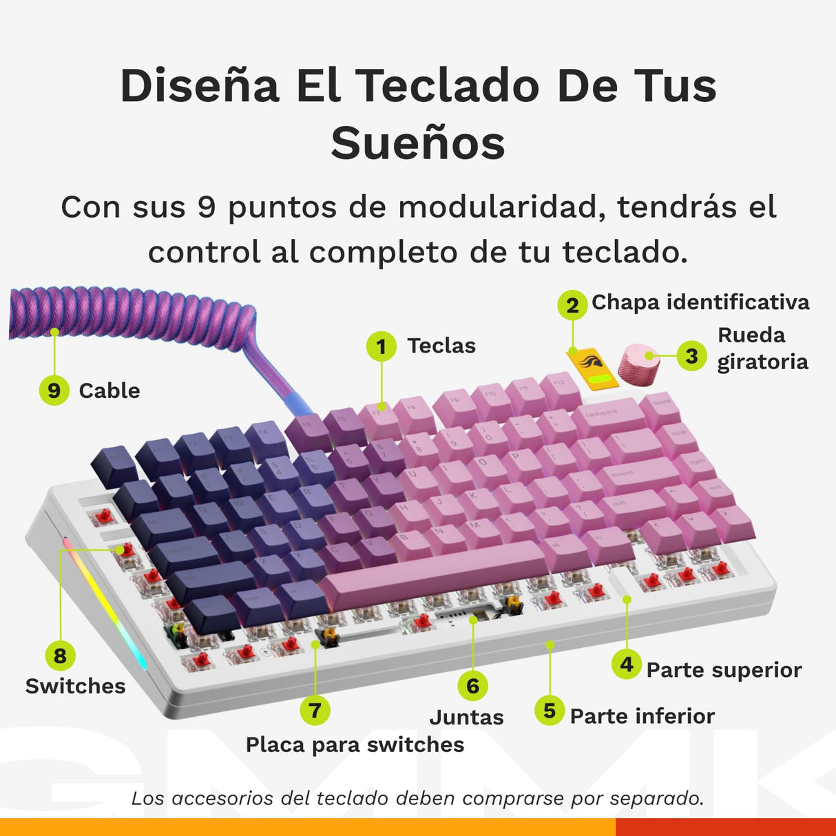 Glorious Gaming GMMK 3 HE Med dynamiska avtryckare, Hall Effect, 8K uppdateringsfrekvens, MX- Och magnetbrytare, 75% TKL, modulärt packningssystem, doubleshot PBT-tangenter, USA QWERTY - Vit