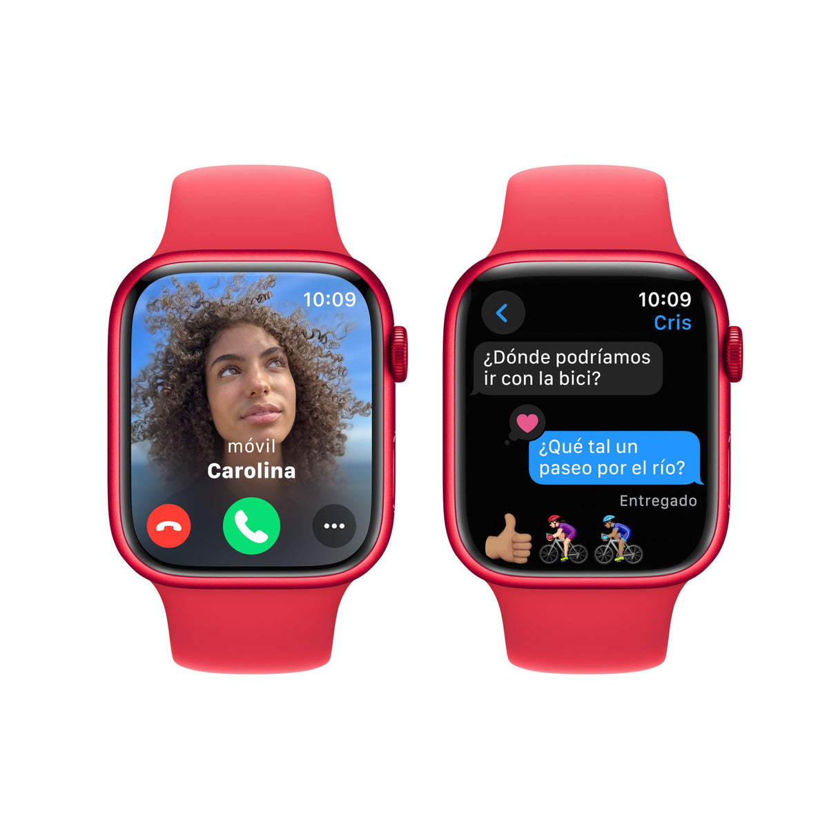 Apple Watch Series 9 (GPS) - Caja de Aluminio (Product) Red de 45 mm - Correa Deportiva (Product) Red - Talla S/M
