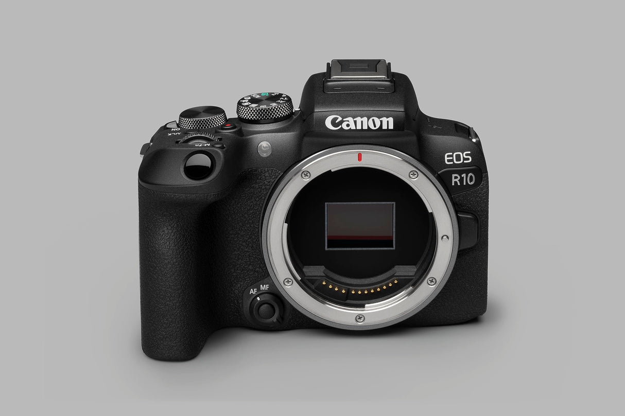 CANON EOS R10 Cámara Mirrorless + Objetivo RF-S 18-45 mm F4.5-6.3 IS STM, Cámara Evil APS-C (24,2 MP) -4 EV, Vídeo 4K 60 fps, Dual Pixel CMOS AF II, Pantalla Táctil de Ángulo Variable, Negro