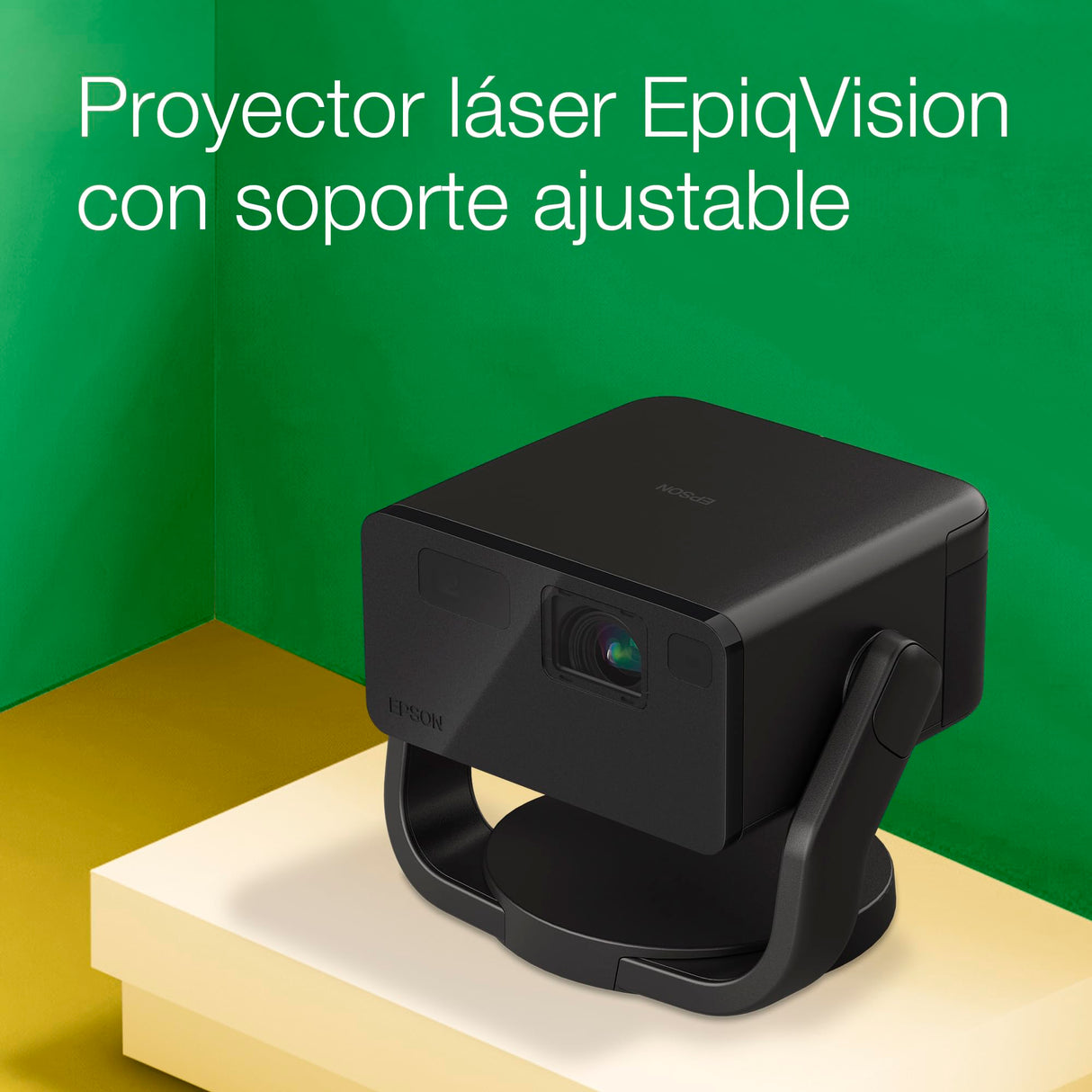 Epson EF-22B Mini Smart Laser Projector | Proyector Portátil Full HD, 1920 x 1080p, Altavoz Bluetooth de 5W, Proyección a Pared, Suelo o Techo, 1000 Lúmenes, Google TV | 150", Negro