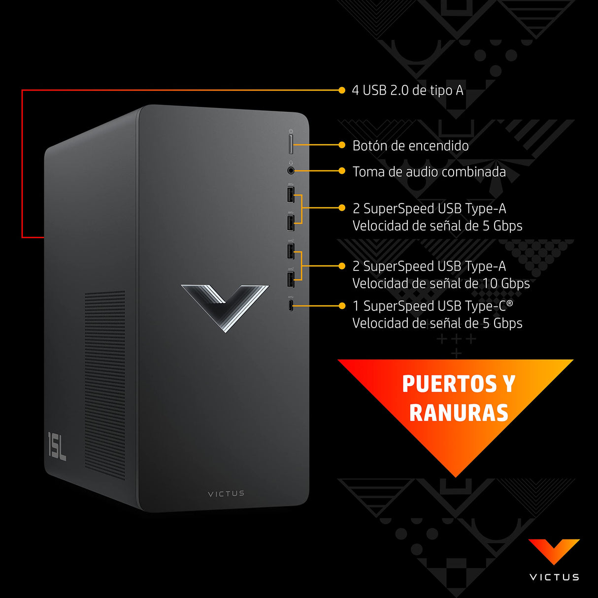 HP ORDENADOR SOBREMESA GAMING VICTUS 15L TG02-0046NS INTEL CORE I5-12400F/ 8GB/ 512GB SSD/GEFORCE GTX 1650/ SIN SISTEMA OPERATIVO