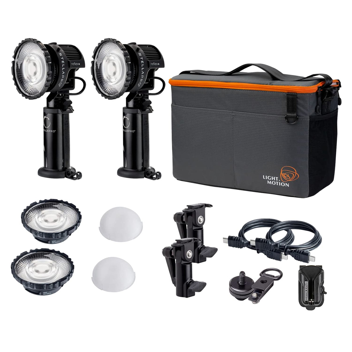 StellaPro Reflex S – luz LED Continua y Flash para fotografía, Set de 2 Luces